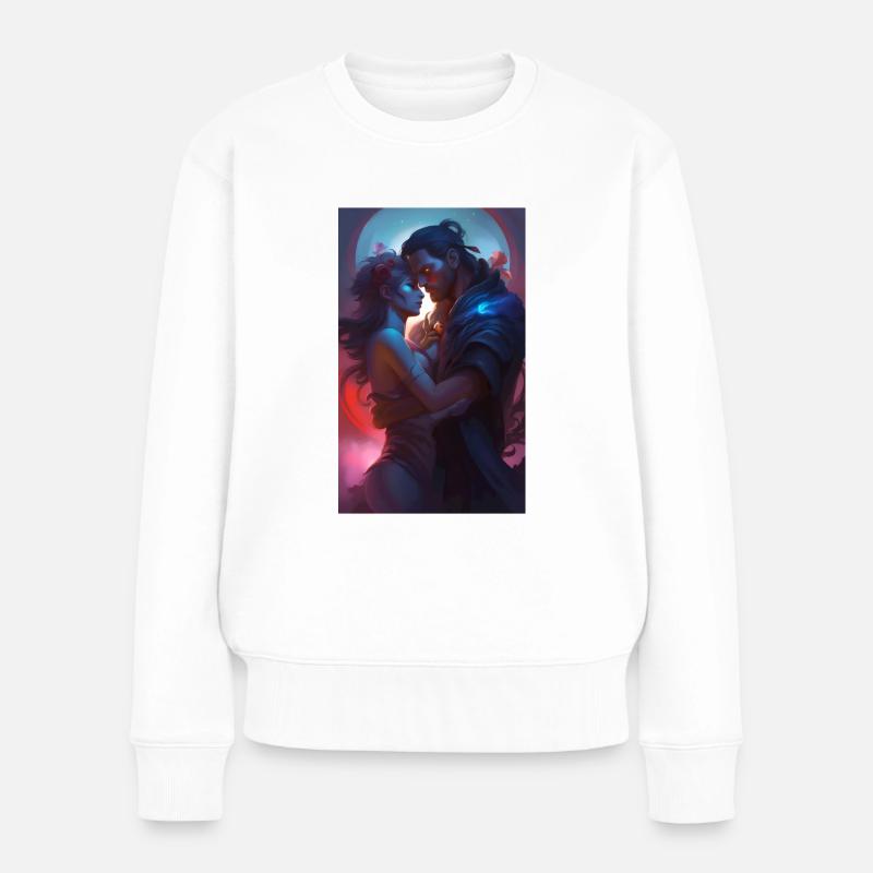 Romance passionnée et amour vif / vif - Pull Premium bio Femme - blanc