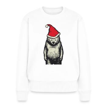 Ours polaire, ours, Noël, drôle, cool - Pull Premium bio Femme - blanc - Devant - Julia (174cm)