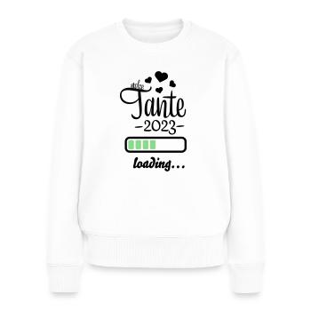 tante 2023 - Frauen Premium Bio Pullover - Weiß - Vorne - Julia (174cm)