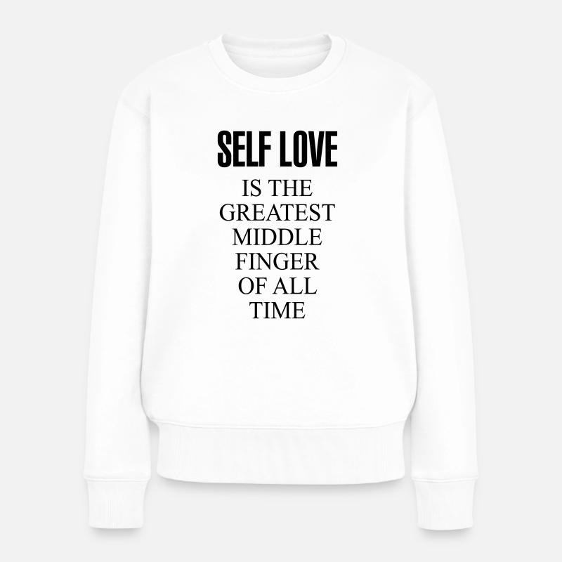 SELF LOVE - Frauen Premium Bio Pullover - Weiß