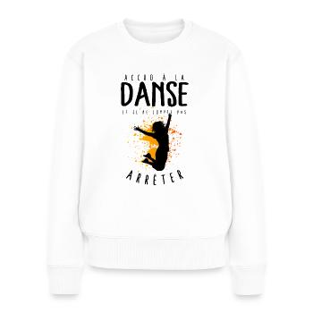 Danse humoristique humour danseuse fille femme - Pull Premium bio Femme - blanc - Devant - Julia (174cm)
