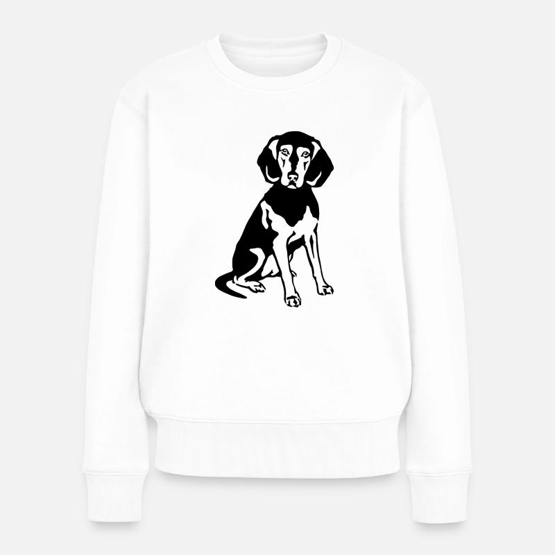 Griechische Bracke - Frauen Premium Bio Pullover - Weiß