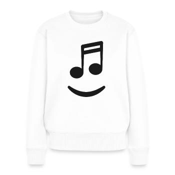 Musical Notes - Music Notes Laugh - Women's Premium Organic Jumper - white - Front - Julia (174cm)