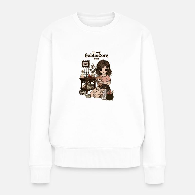 GoblinCore-Ära - Frauen Premium Bio Pullover - Weiß