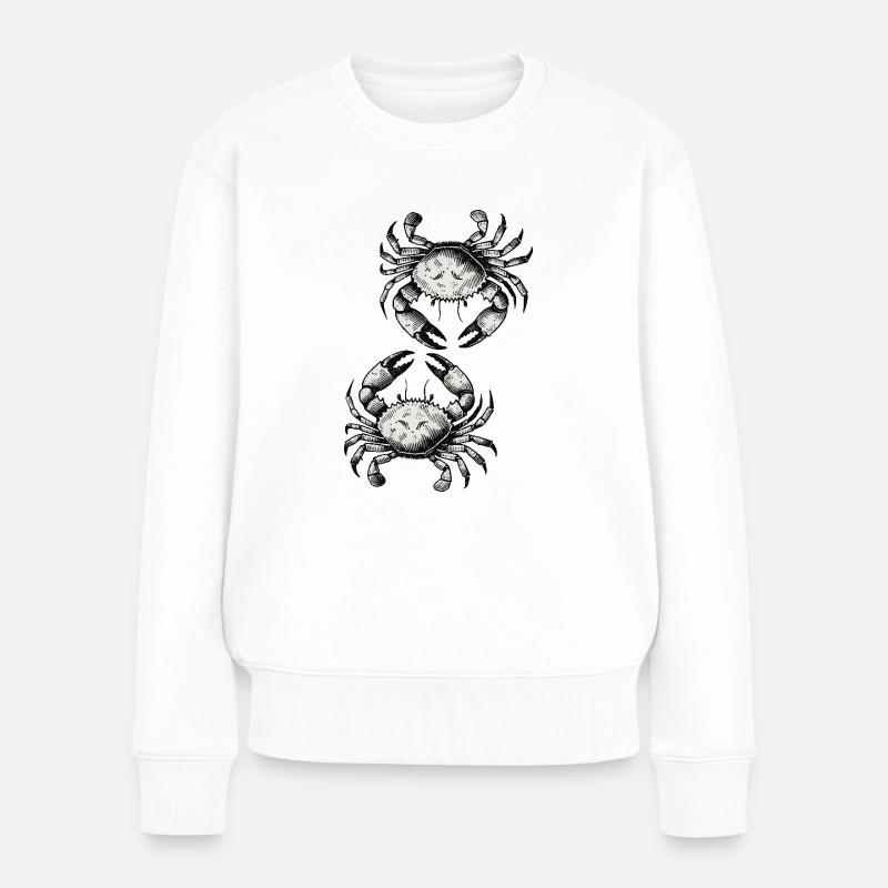 Krebs Krabbe - Frauen Premium Bio Pullover - Weiß