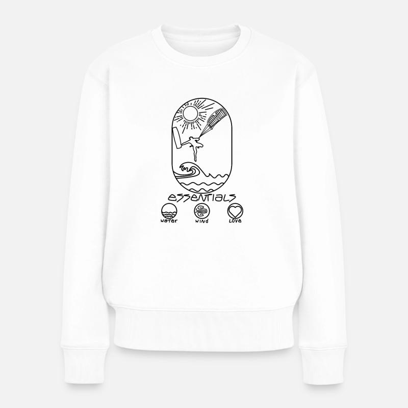 KITESURFING essential - Frauen Premium Bio Pullover - Weiß