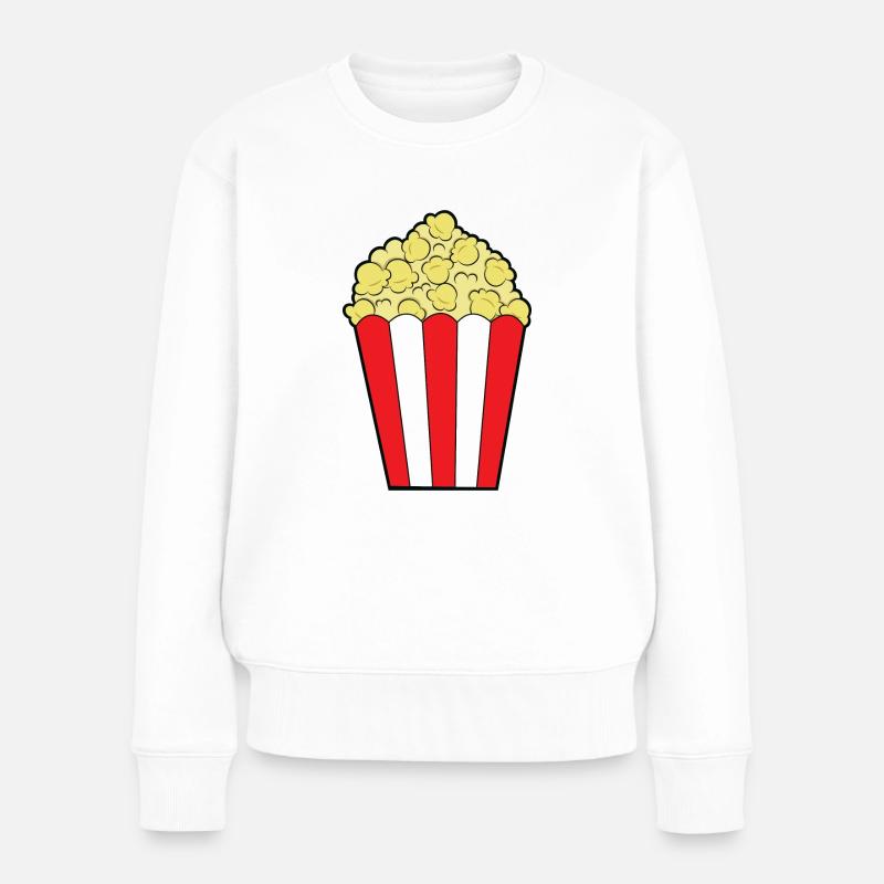 Popcorn - Frauen Premium Bio Pullover - Weiß