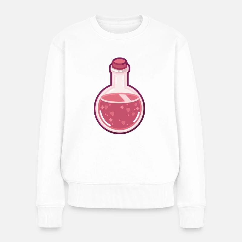 PINK POTION - Frauen Premium Bio Pullover - Weiß