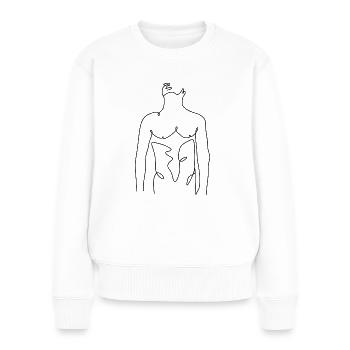 Lineart // Homme // Illustration - Pull Premium bio Femme - blanc - Devant - Julia (174cm)
