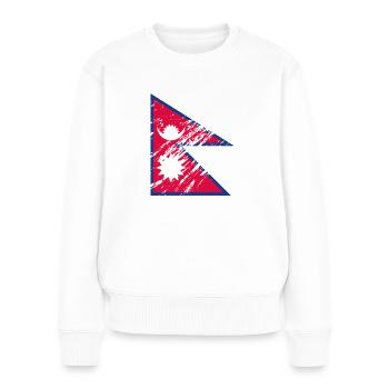 Nepal Flag Grunge Design Flagge - Women's Premium Organic Jumper - white - Front - Julia (174cm)