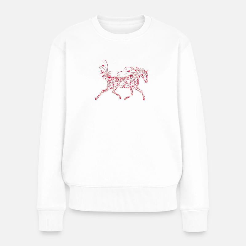 lovepferd - Frauen Premium Bio Pullover - Weiß
