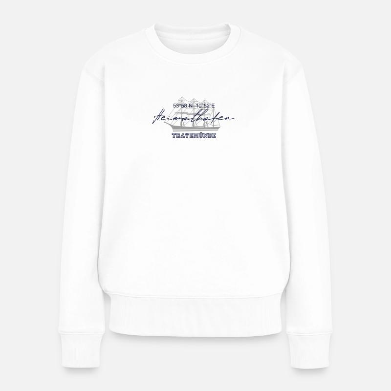 Heimathafen Travemünde - Frauen Premium Bio Pullover - Weiß
