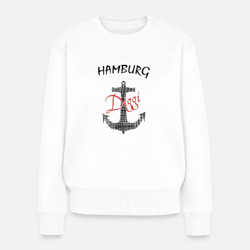 Hamburg - Frauen Premium Bio Pullover - Weiß
