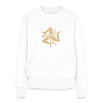 Sicilia Italia Wappen Flagge Palermo - Frauen Premium Bio Pullover - Weiß - Vorne - Julia (174cm)