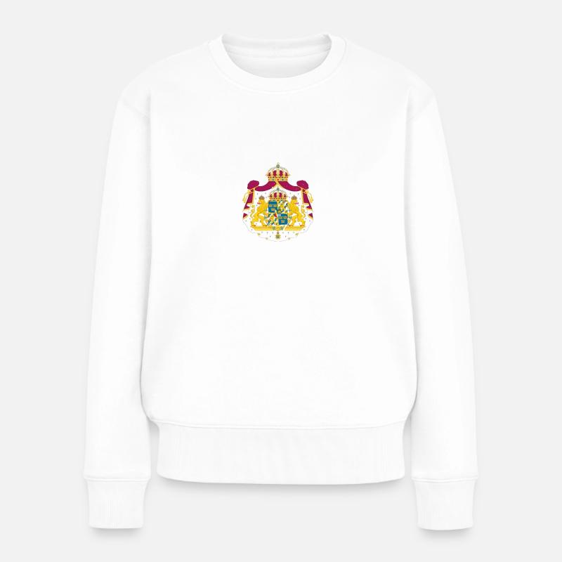 Schweden Urlaub Flagge National Wikinger - Frauen Premium Bio Pullover - Weiß