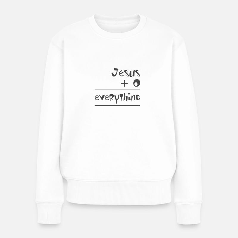 Le design chrétien Jésus et zéro est tout - Pull Premium bio Femme - blanc