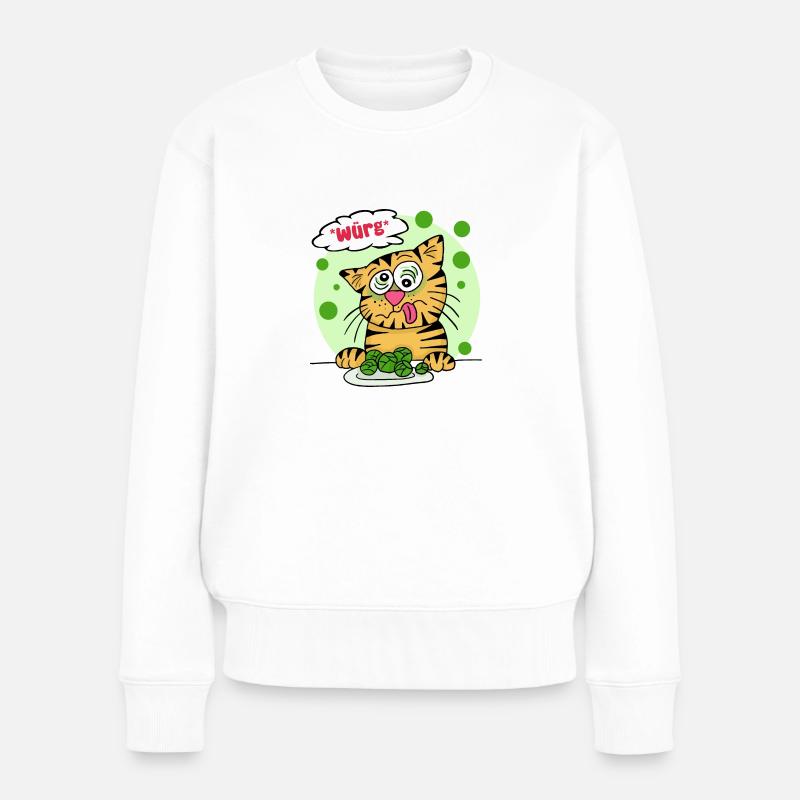 "würg" Rosenkohl! - Frauen Premium Bio Pullover - Weiß