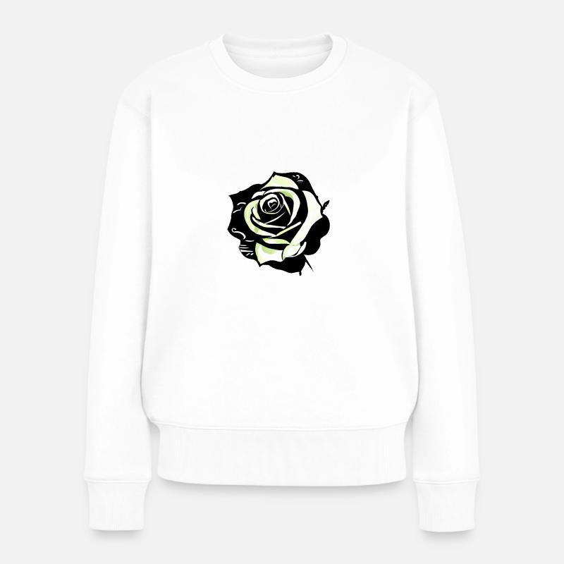 Rose - Frauen Premium Bio Pullover - Weiß