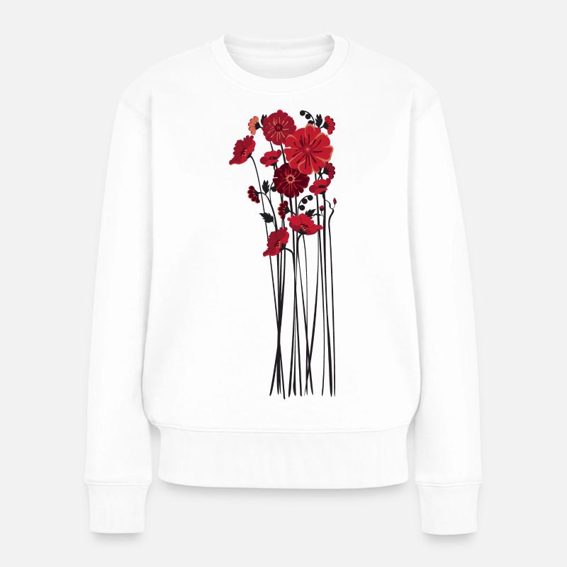 Illustration de fleurs de galets - Pull Premium bio Femme - blanc