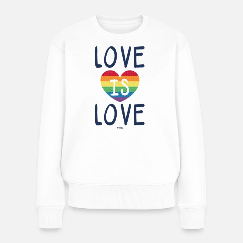 Liebe ist Liebe - Frauen Premium Bio Pullover - Weiß