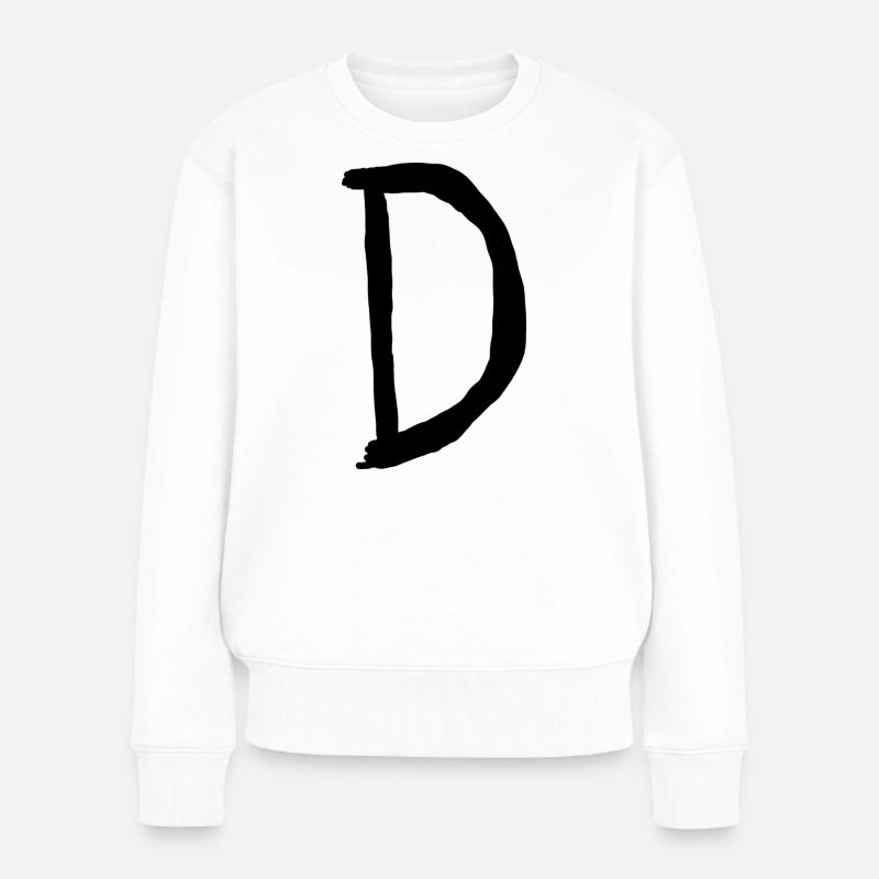 Buchstaben D - Frauen Premium Bio Pullover - Weiß