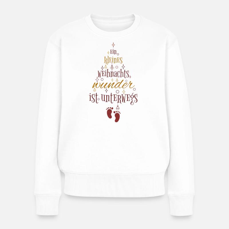 Ein kleines Weihnachtswunder - Baby im Anflug - Frauen Premium Bio Pullover - Weiß