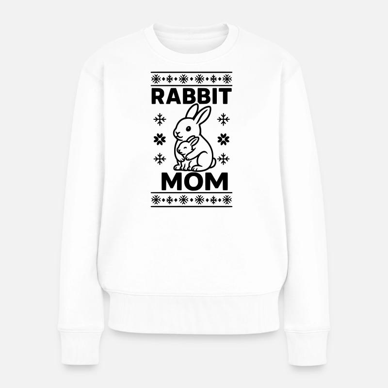 rabbit mom kaninchen mama  - Frauen Premium Bio Pullover - Weiß