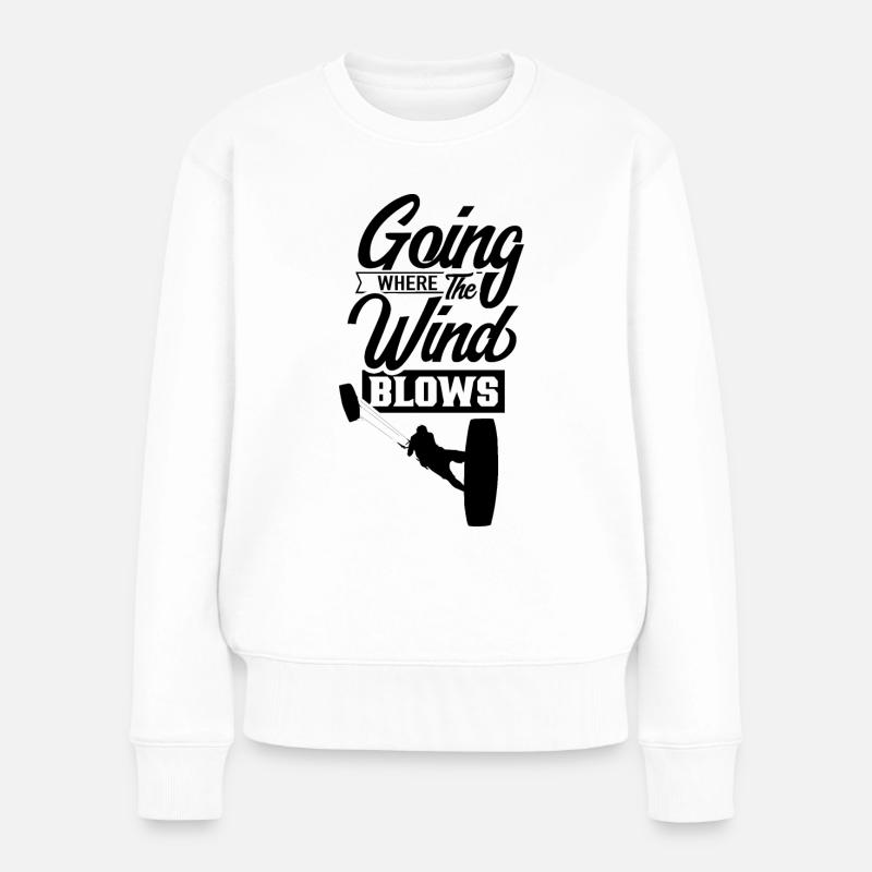 Kitesurfen Kitesurfing Kite Kitesurfer Kitesurf - Frauen Premium Bio Pullover - Weiß
