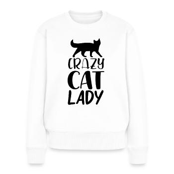 Crazy Cat Lady - Pull Premium bio Femme - blanc - Devant - Julia (174cm)