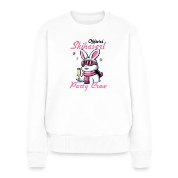 Official Skihaserl Party Crew witzige Ski Sprüche - Frauen Premium Bio Pullover - Weiß - Vorne - Julia (174cm)