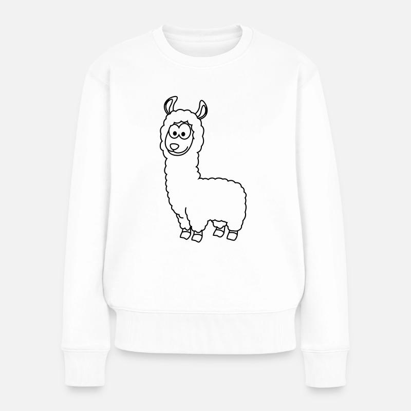 Alpaga Comic Animal - Pull Premium bio Femme - blanc