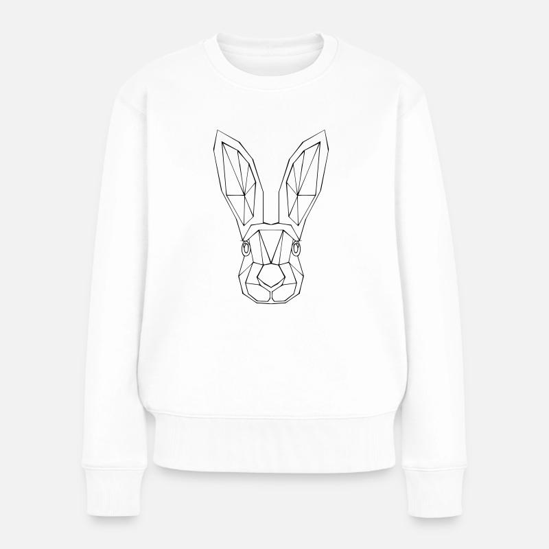 Hase - Frauen Premium Bio Pullover - Weiß