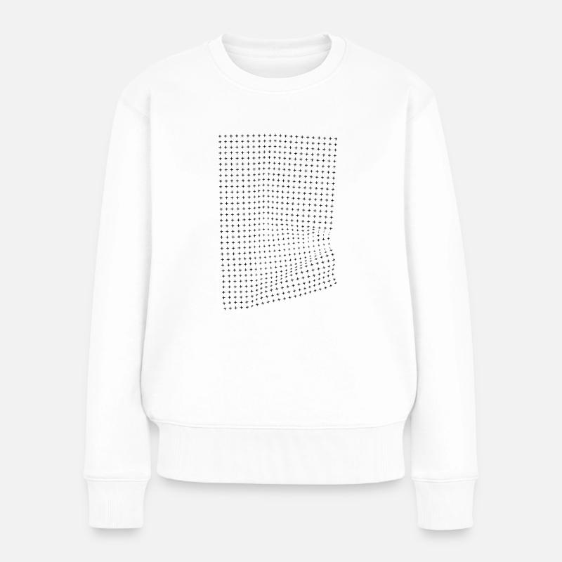 Illusion d'optique d'un effet de froissement - Pull Premium bio Femme - blanc