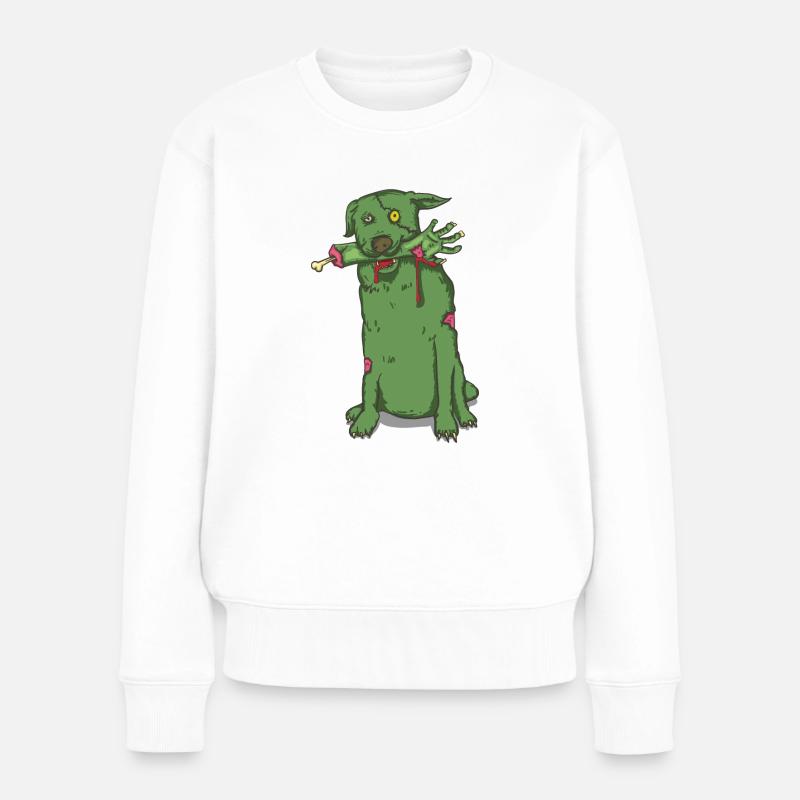 süßer Zombiehund - Frauen Premium Bio Pullover - Weiß