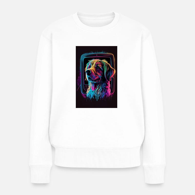 Rainbow Hund Phone Case Edition - Frauen Premium Bio Pullover - Weiß