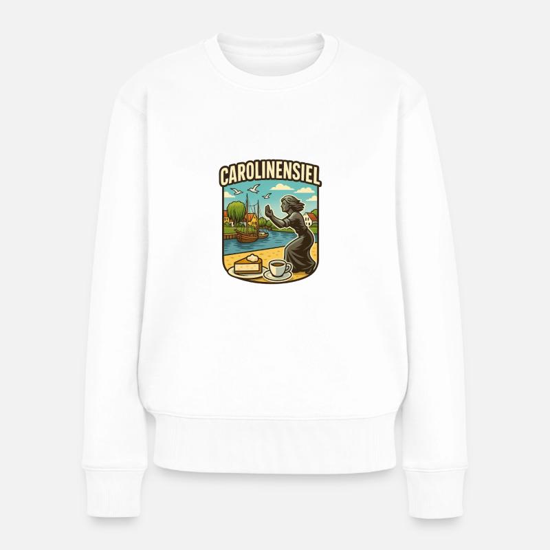 Carolinensiel - Frauen Premium Bio Pullover - Weiß