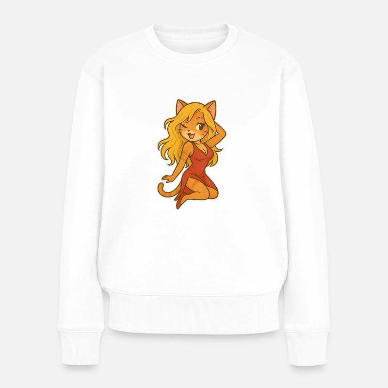 Katenschoenheit Blond - Frauen Premium Bio Pullover - Weiß
