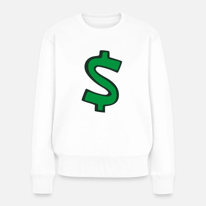 Dollars, $ - Pull Premium bio Femme - blanc