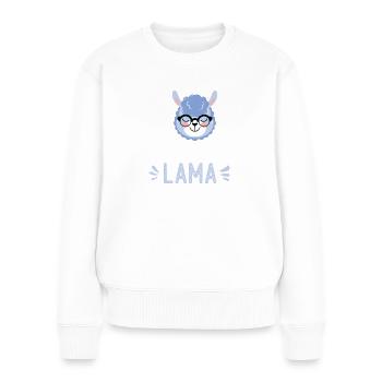 Psychologin Lama Spruch Lustige Geschenkidee - Frauen Premium Bio Pullover - Weiß - Vorne - Julia (174cm)