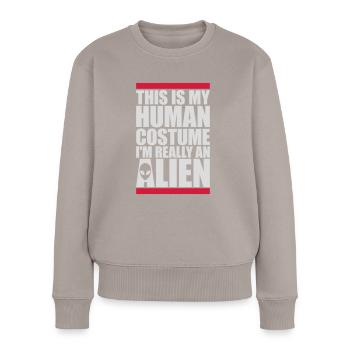 Citation extraterrestre de costume humain - Pull Premium bio Femme - taupe - Devant - Julia (174cm)