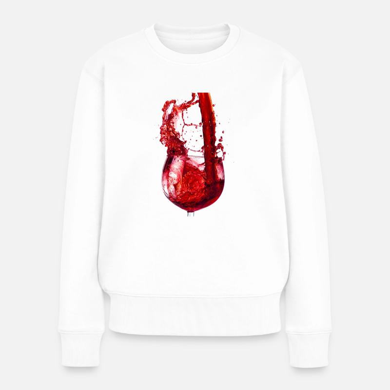 Verre - Red Splash - Pull Premium bio Femme - blanc