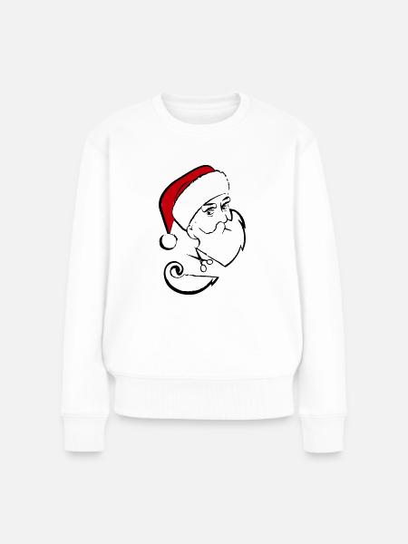 Weihnachtsmann Bart schneiden - Frauen Premium Bio Pullover - Weiß
