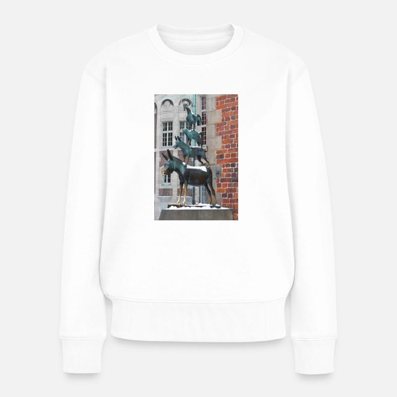 Stadtmusikanten - Frauen Premium Bio Pullover - Weiß