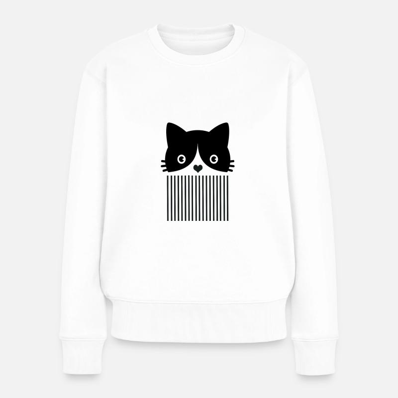 Katze Design - Frauen Premium Bio Pullover - Weiß