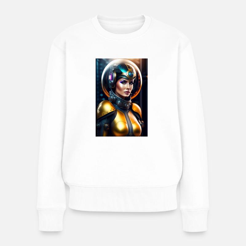 Space Girl - Frauen Premium Bio Pullover - Weiß