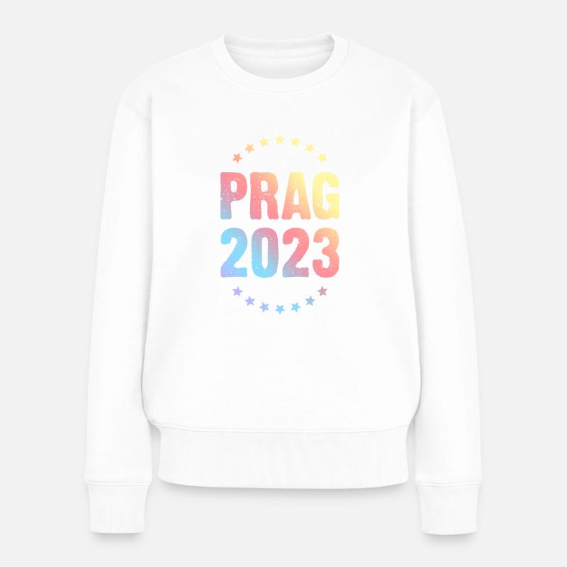 Prag 2023 - Frauen Premium Bio Pullover - Weiß