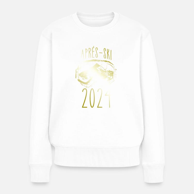 Apres Ski 2024 Berge - Frauen Premium Bio Pullover - Weiß