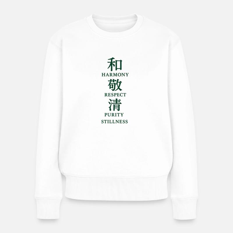 Harmony Respect Purity - Frauen Premium Bio Pullover - Weiß