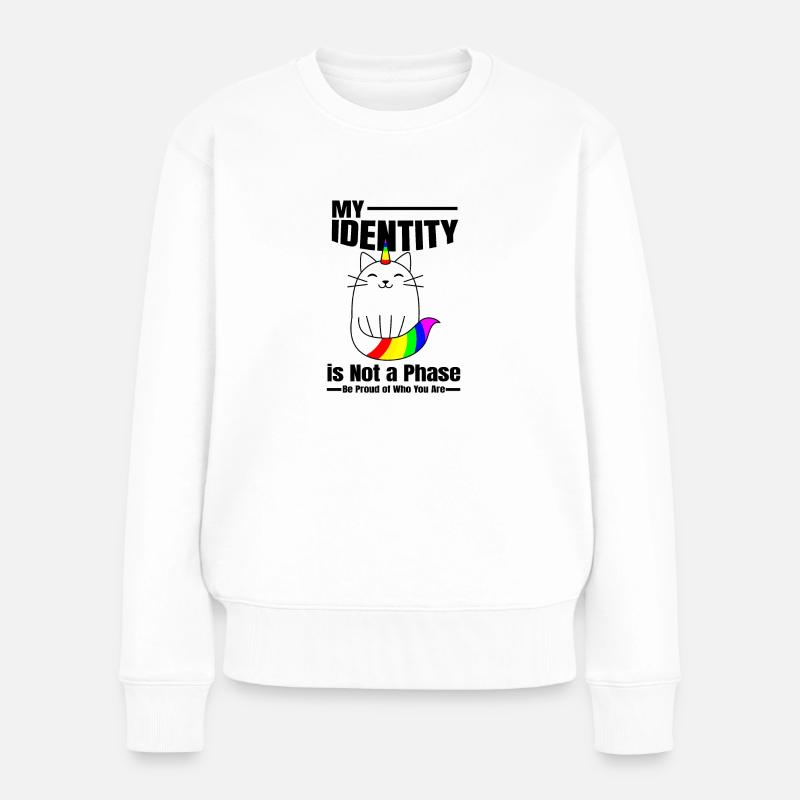 My Identity is Not a Phase - Frauen Premium Bio Pullover - Weiß