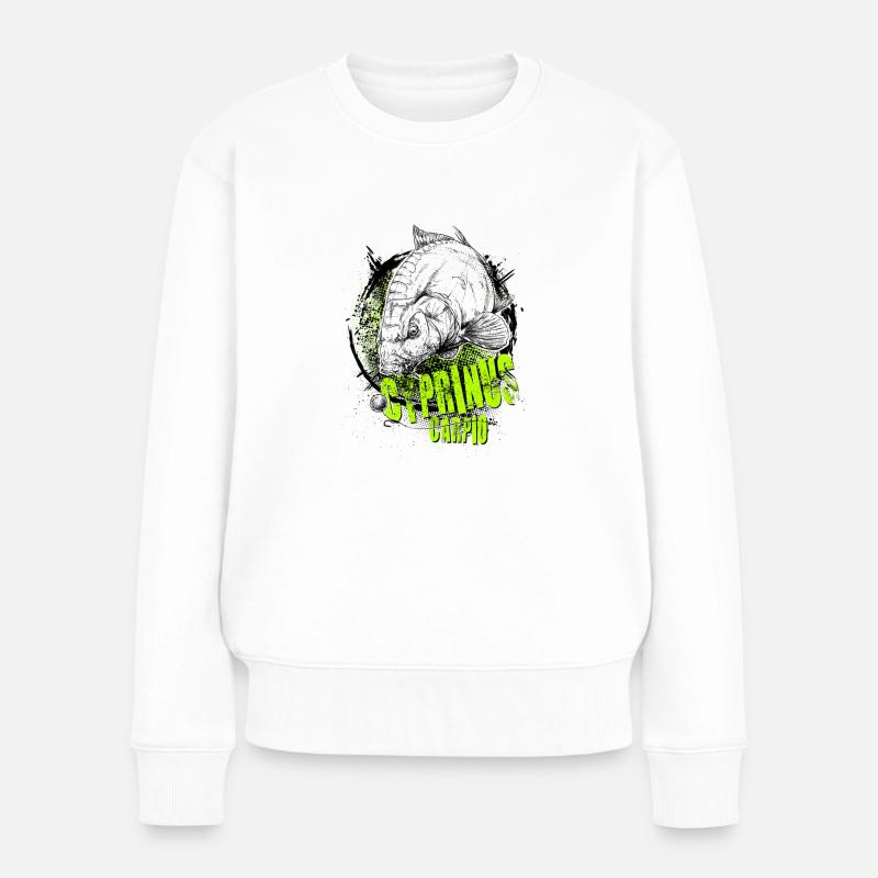 karpfen - Frauen Premium Bio Pullover - Weiß